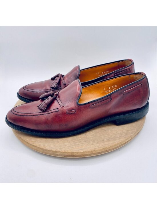 Allen Edmonds Grayson Shoes Mens 12 B Brown Leather Tasseled Loafers USA main image 4